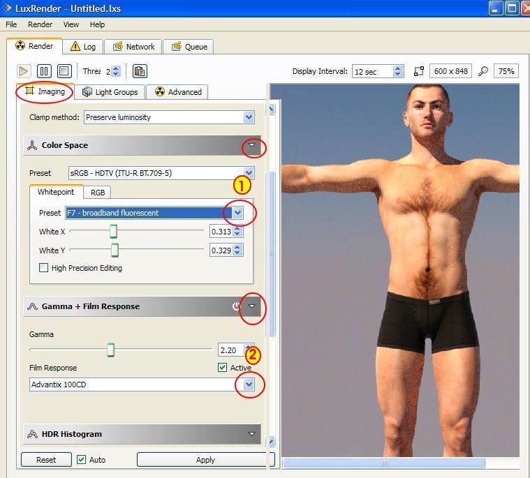 Color SpaceGamma + Film Response settings