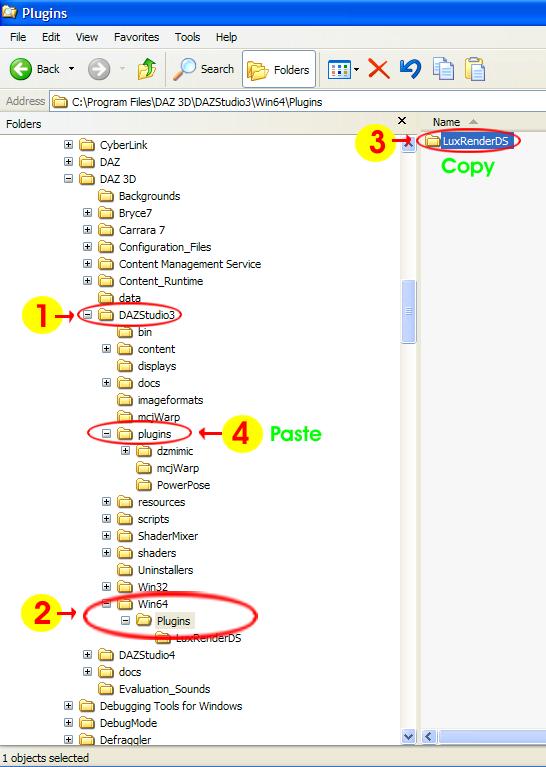 Installing LuxRenderDS Plugin to DAZ Plugin Folder